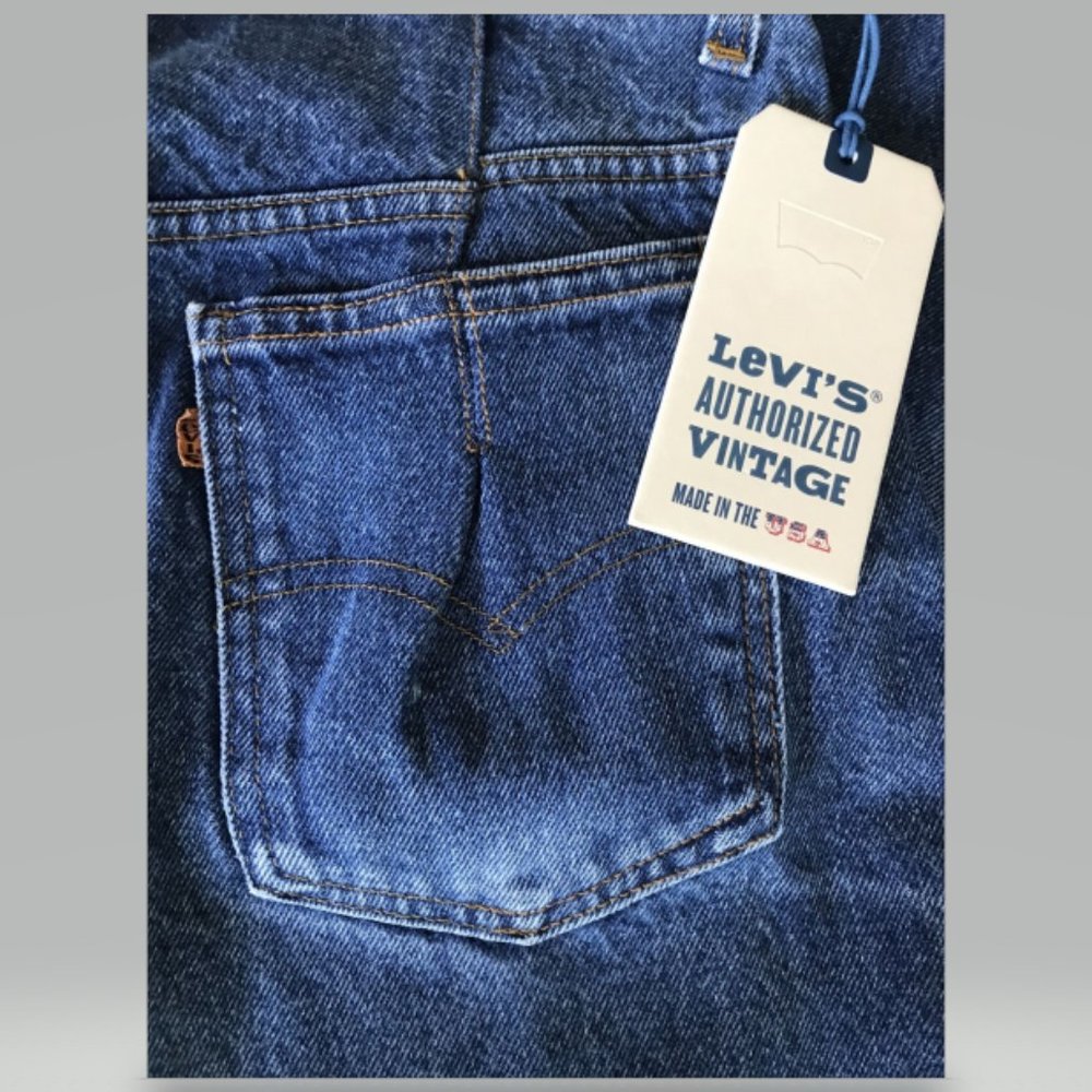 Levis Authorized Vintage Jeans Womens Pleated Cropped Size 32 Re-Purposed View 4